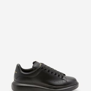 Alexander McQueen Black Leather Low-Top Oversized Sole Sneaker Size 11.5